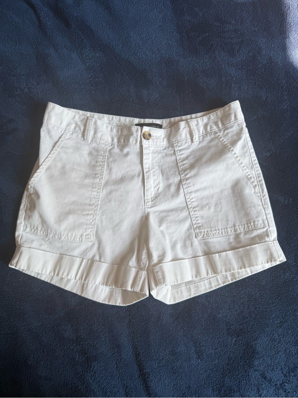 Banana Republic White High-Waist Cotton Shorts